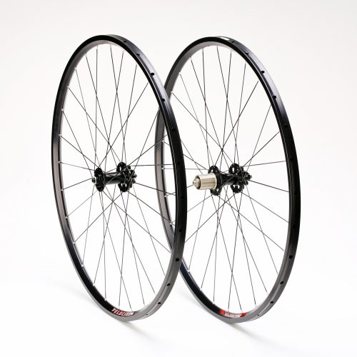 Cyclocross Tubular wheels hand built by Strada with Major Tom tubular alloy rims and Novatec disc hubs.