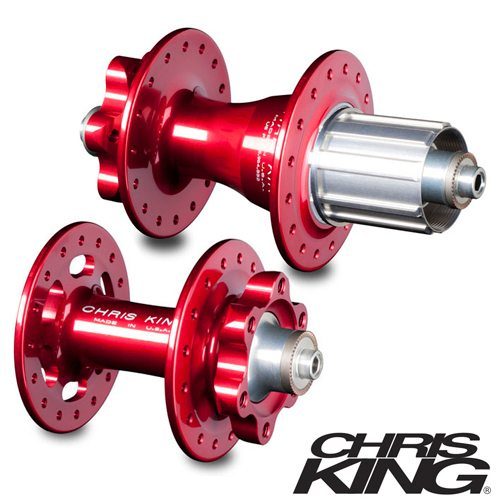 Chris King R45 disc hubs red