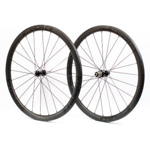 A pair of Strada 38mm Cyclocross carbon tubular wheels