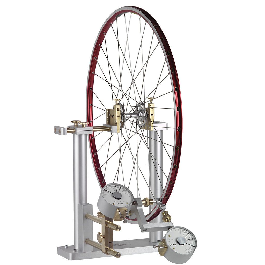 Bicycle Wheel on a truing stand