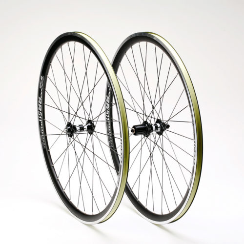 pair of hand built bicycle wheels for heavier riders, the big fella deluxe by strada