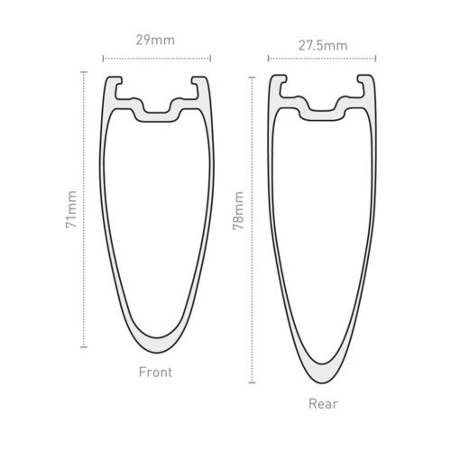 A cross section diagram of the Enve SES 7.8 Wheelset