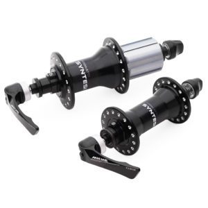 A pair of the latest Miche Primato Syntesi bicycle hubs