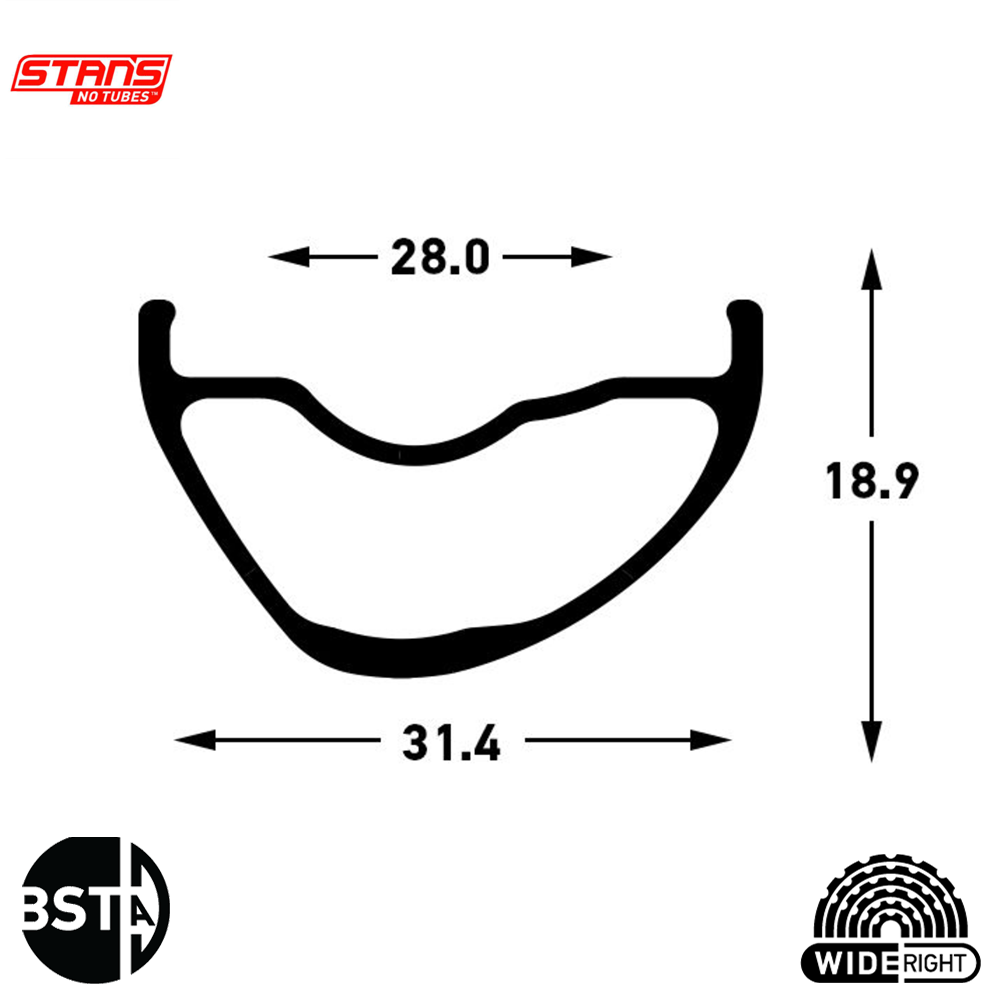 a picture showing the cross-section of the Stans Arch Mk4 rim