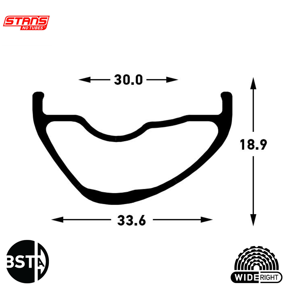 a picture showing the cross-section of the Stans Flow Mk4 rim