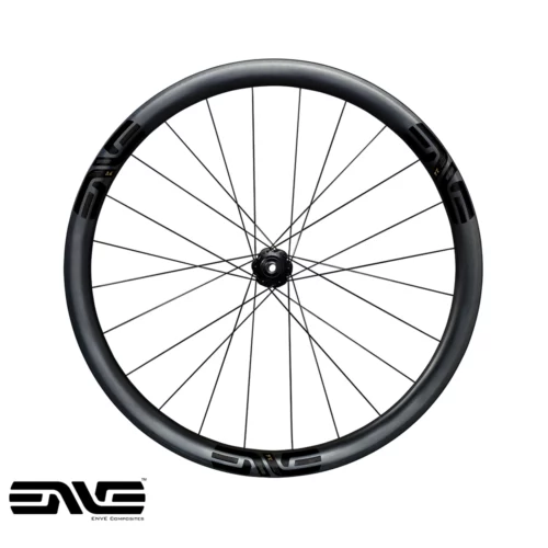 The side view of a Front ENVE 3.4 Bicycle wheel