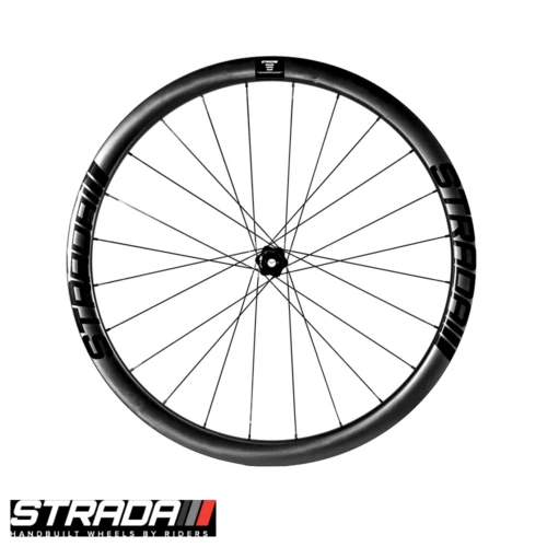 The Strada Gravel Ultra Plus rear bicycle wheel in black